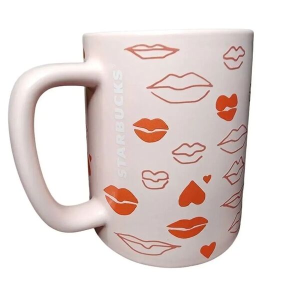 Starbucks Other - Starbucks Coffee Mugs, 2020 Valentine's Day Lips & Hearts Ceramic Drinking Cup